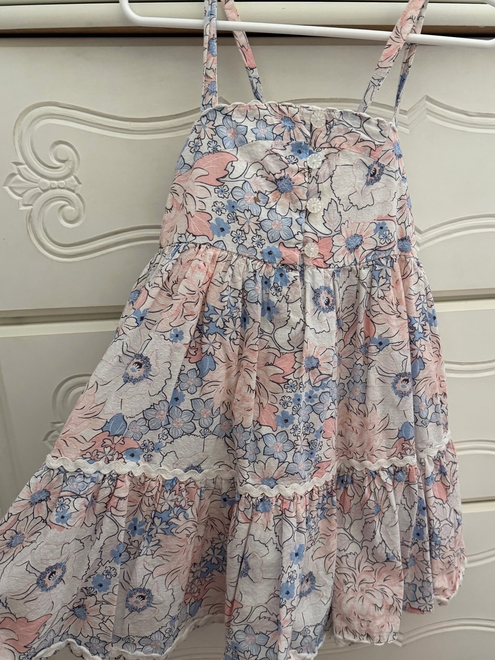 Catherine Malandrino Girls 4T Floral Tiered Sundress - Pink, Blue, White - Picture 2 of 9
